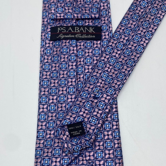 Jos. A. Bank Other - Jos. A. Bank Silk Tie - Pink and Blue Geometric
